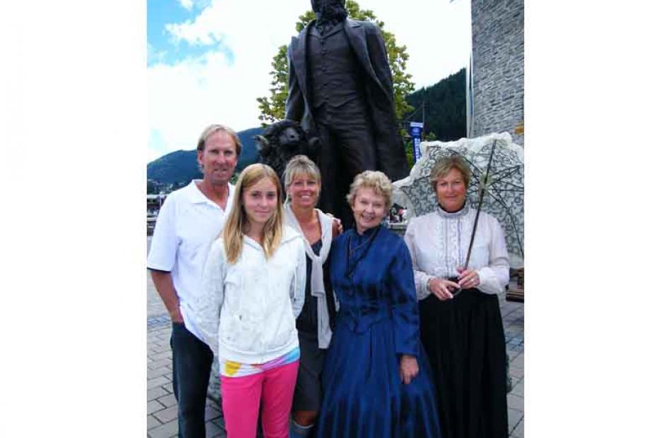 Descendants of Rees great-great-great-grandson Bevan Haworth with daughter India Haworth (12) and...