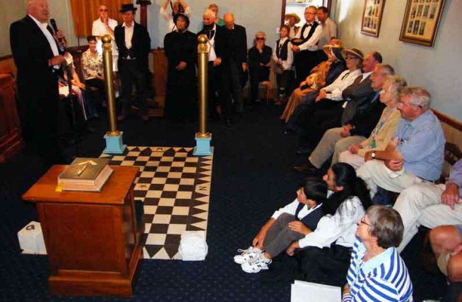 David Mace fellow Freemasons, welcomes the public inside the historic Lake Lodge of Ophir No 85.