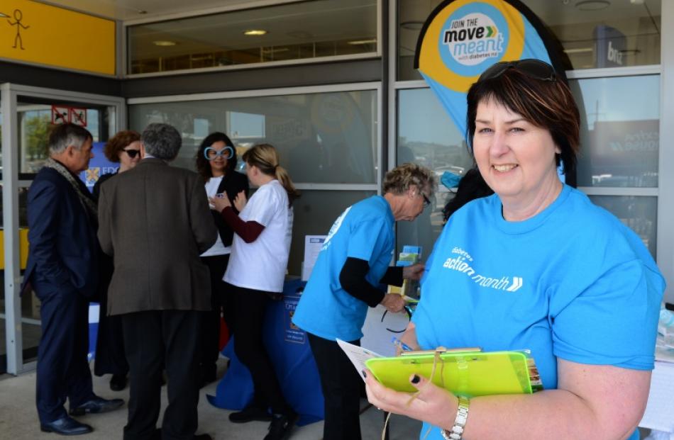 Diabetes New Zealand president Deb Connor at a diabetes awareness event in  Dunedin yesterday....