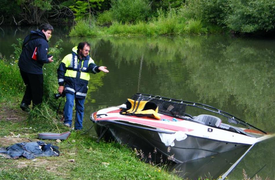 Maritime New Zealand investigator Bruce McLaren (left) and Maritime NZ jet-boat expert Jeff Horne...