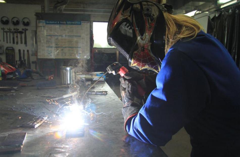 Mastering welding is one of the requirements of study at Telford for Emma Harding (18), of...