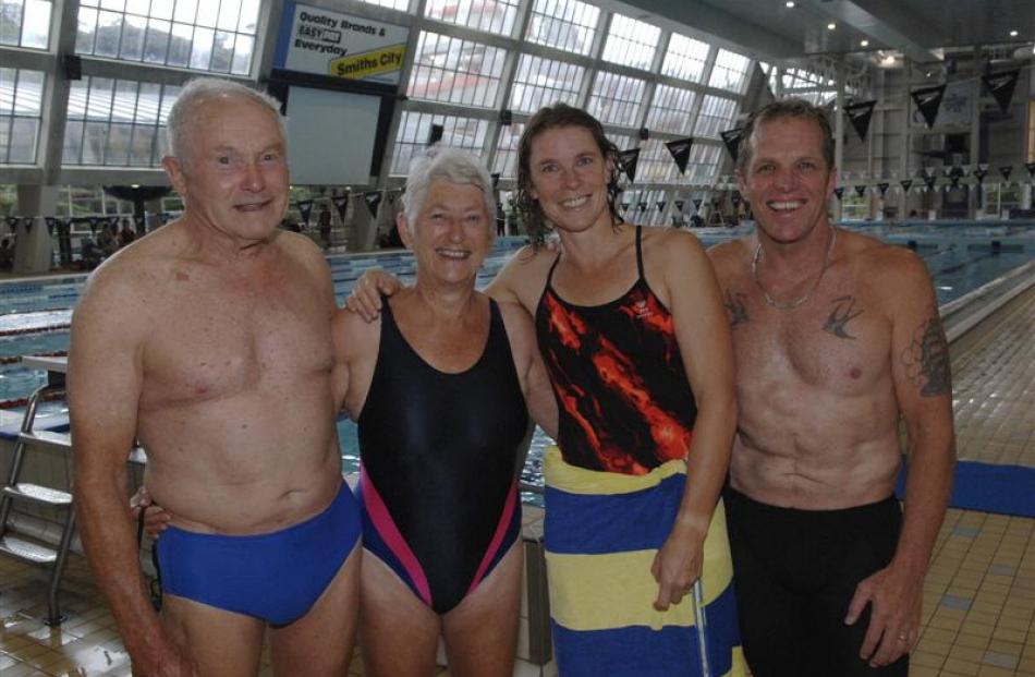 New Zealand record-breakers (from left) Forbes Sonntag and wife Lenore Sonntag, Anne Gray and...