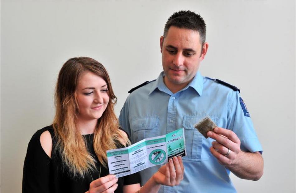 Otago Polytechnic third-year nursing student Katie Officer (21) and Senior Sergeant Chris...