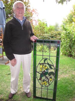 Stained-glass and leadlight artist Arthur Raffills (81), of Albert Town, with his recently...