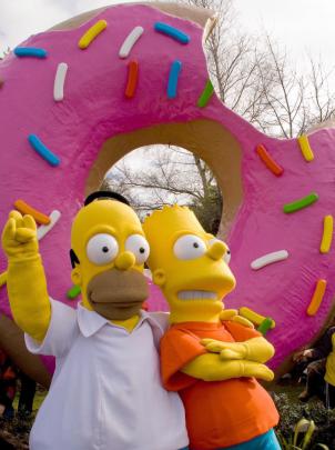 The Springfield Donut was first installed in 2007 as part of a promotion for The Simpsons Movie....