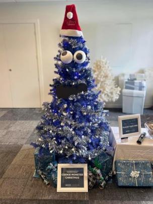 The Cookie Monster Christmas tree was a big hit for many of the 1100 grotto-goers. Photo: Supplied