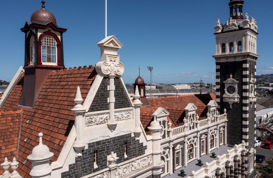 A rebuild of the roofline was part of the Dunedin Railway Station restoration by Salmond Reed...