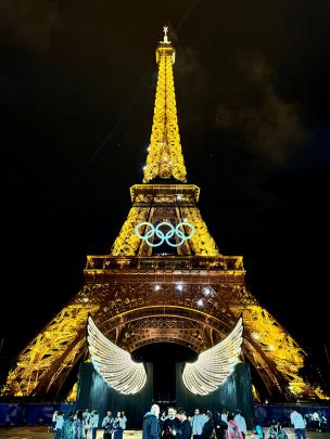 The Eiffel Tower gained angel’s wings during proceedings.