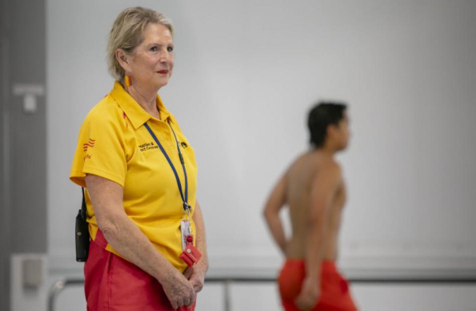 Barb Henderson on duty as a lifeguard. Photo: Newsline