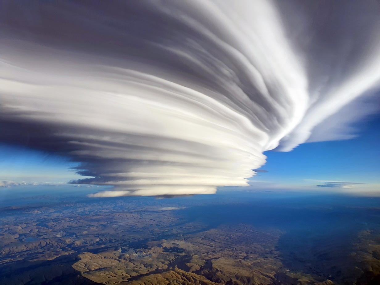 A view of a Taieri Pet taken by a pilot on an Air New Zealand flight to Dunedin in September 2020...