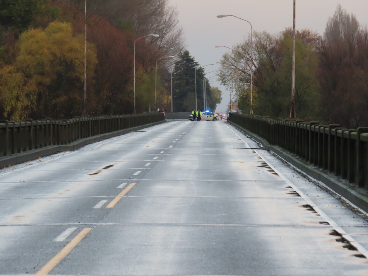 The Ashburton River bridge is slumping in the middle. Photo: Ashburton Courier