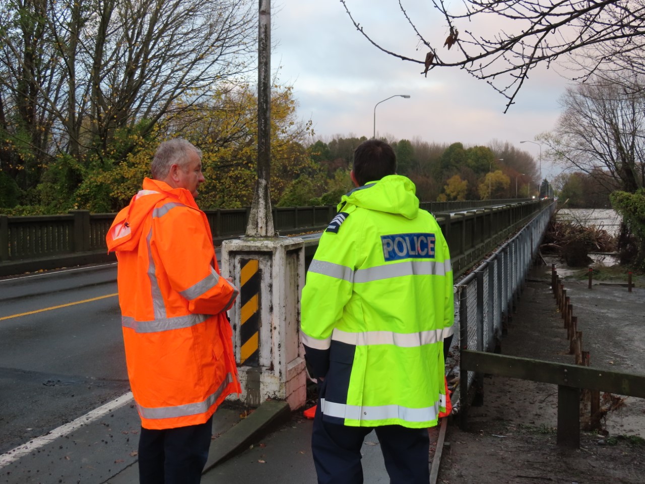 The Ashburton River bridge is slumping in the middle. Photo: Ashburton Courier