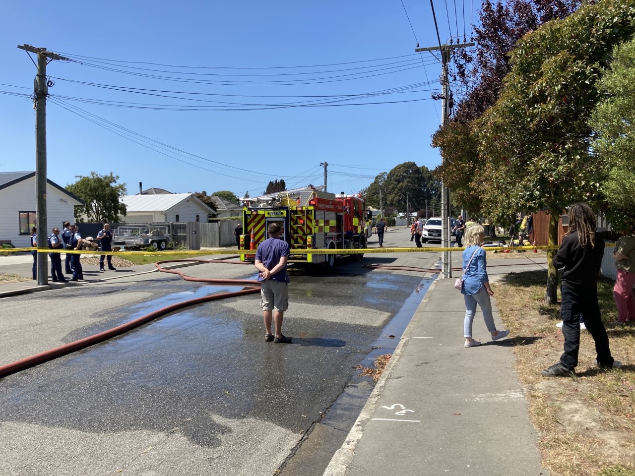 The fire on Ottawa Rd in Wainoni. Photo: Geoff Sloan