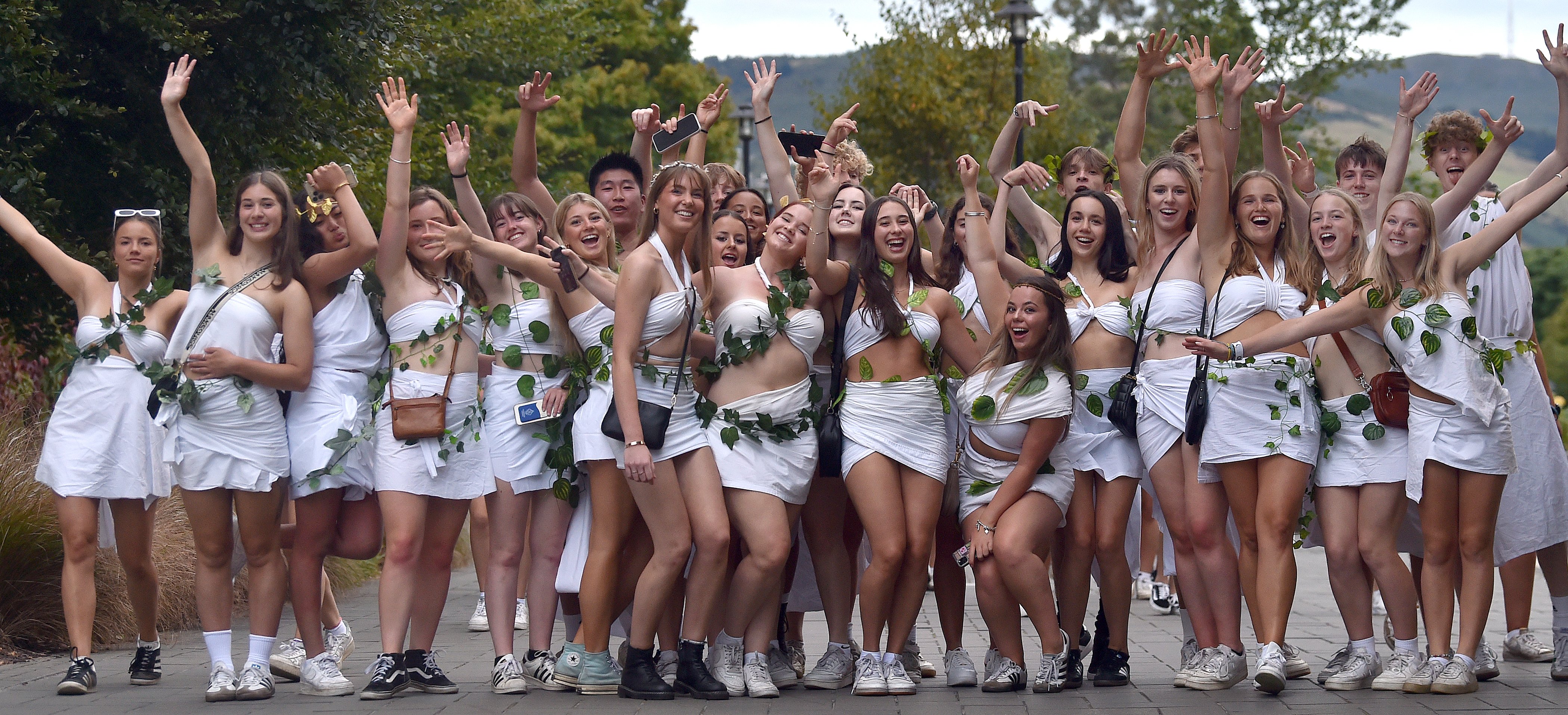 Students arrive at the annual Otago University Students’ Association Toga Party yesterday. PHOTO:...