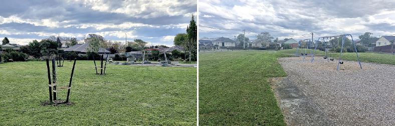 Shortland Park in Avondale (left) has limited tree canopy coverage and is among the first public...