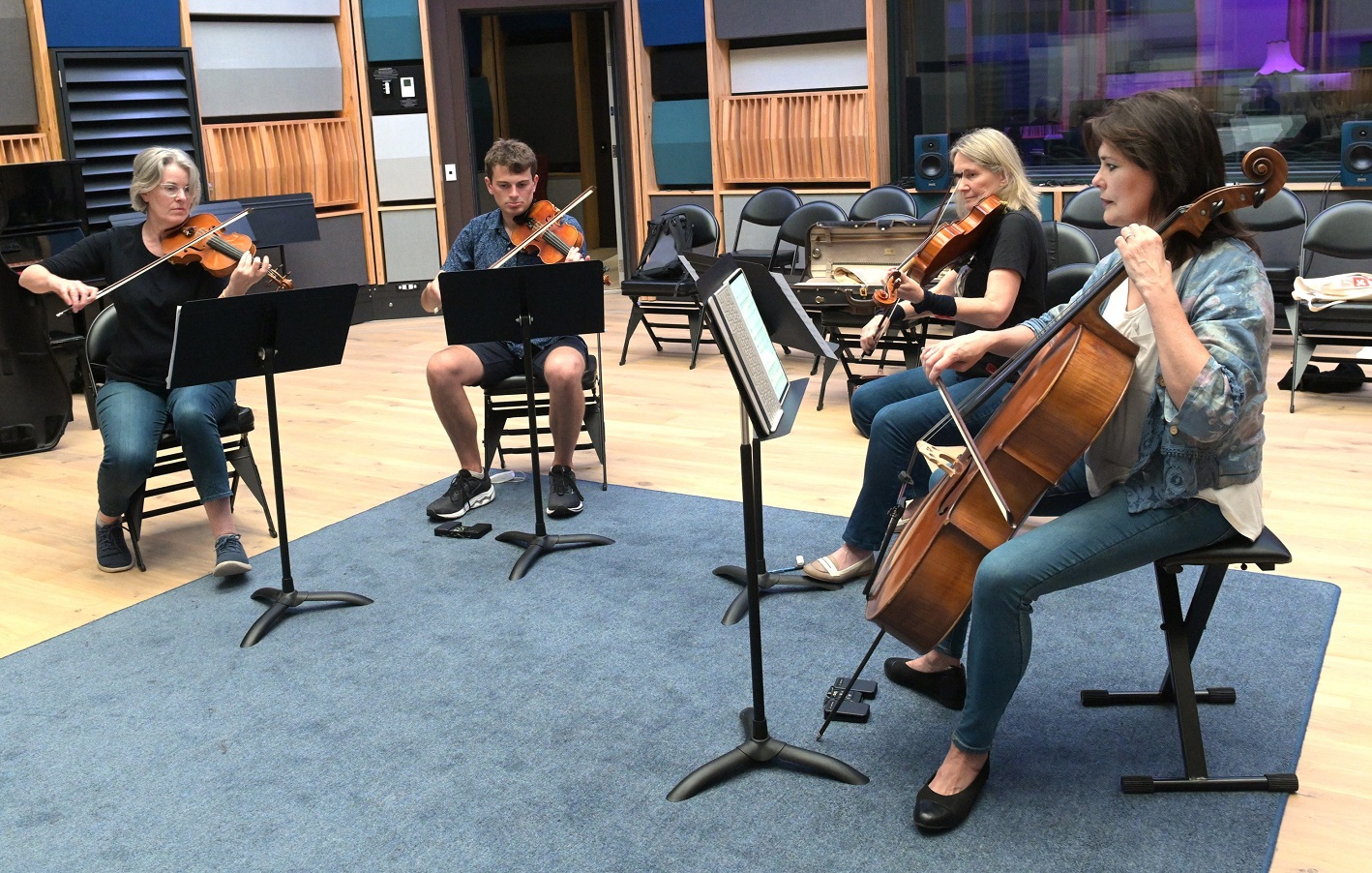 Rehearsing TwentyNineteen by composer Maddy Parkins-Craig at the University of Otago’s Te...