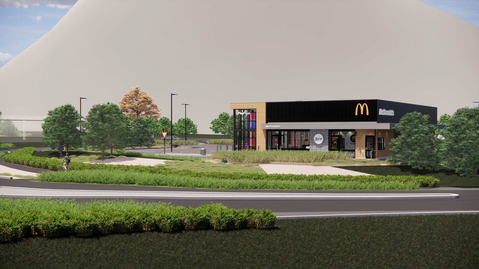 The proposed McDonald’s restaurant at 237 Wānaka-Luggate Highway, in the shadow of Mt Iron. IMAGE...