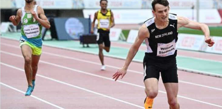 Will Stedman crosses the line to win gold in the men's 400m T36 final at the 2024 Para Athletics...