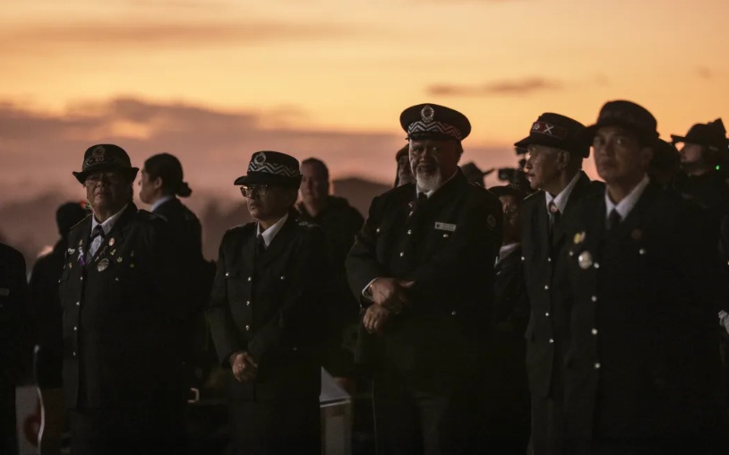 Māori wardens at the dawn service. Photo: RNZ 