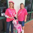 Breast Cancer Foundation NZ volunteers Alison Zani and Jacqui Hutchins collecting donations on...